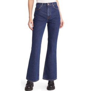 GANNI Betzy Slim Flare Jeans in Dark Blue Stone